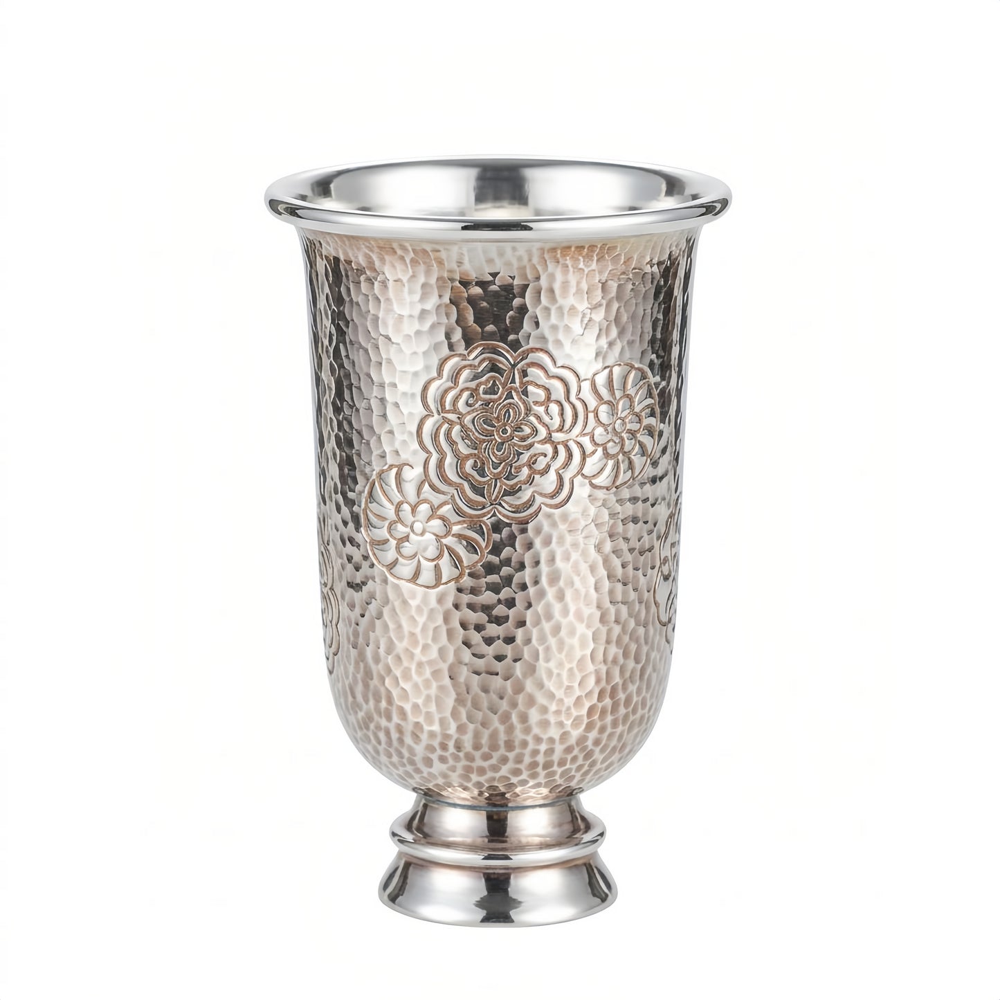 925 Sterling Silver Elegant Handcrafted  Vase with Intricate Floral Embellishment - Modern Luxury Home Decor-Premium Master Cup - Handicraft