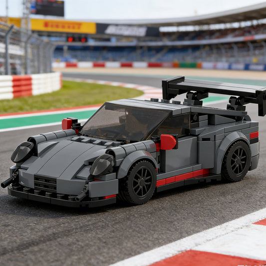 374PCS Gray Sports Car MOC Building Blocks Toys Porsche 911GT3 RS