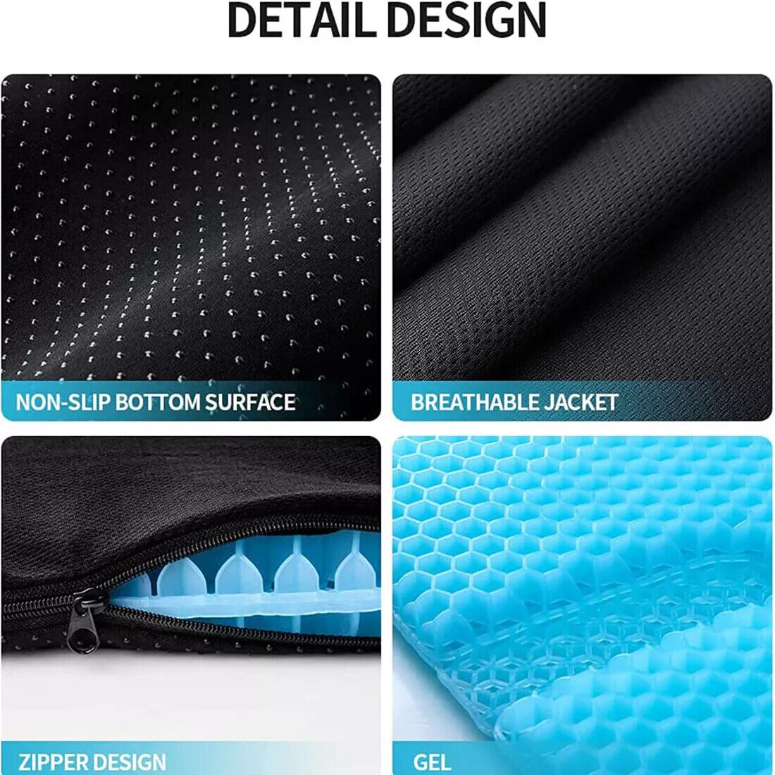 Cooling Honeycomb Breathable Gel Seat Cushion Double Thick Egg Sitting Pad Mat UK