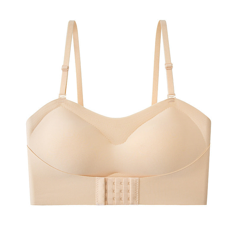 Simple Strapless Beauty Back Non-slip Front Buckle Girl Push-up Underwear