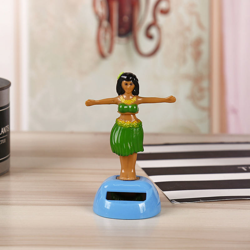 Creative Solar Little Girl Car Decoration Cartoon Doll Car Accessories Children's Toy