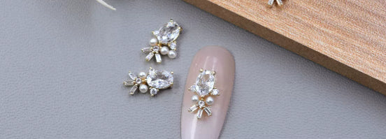 Copper-inlaid Zircon Metal Nail Art Rhinestone Accessories