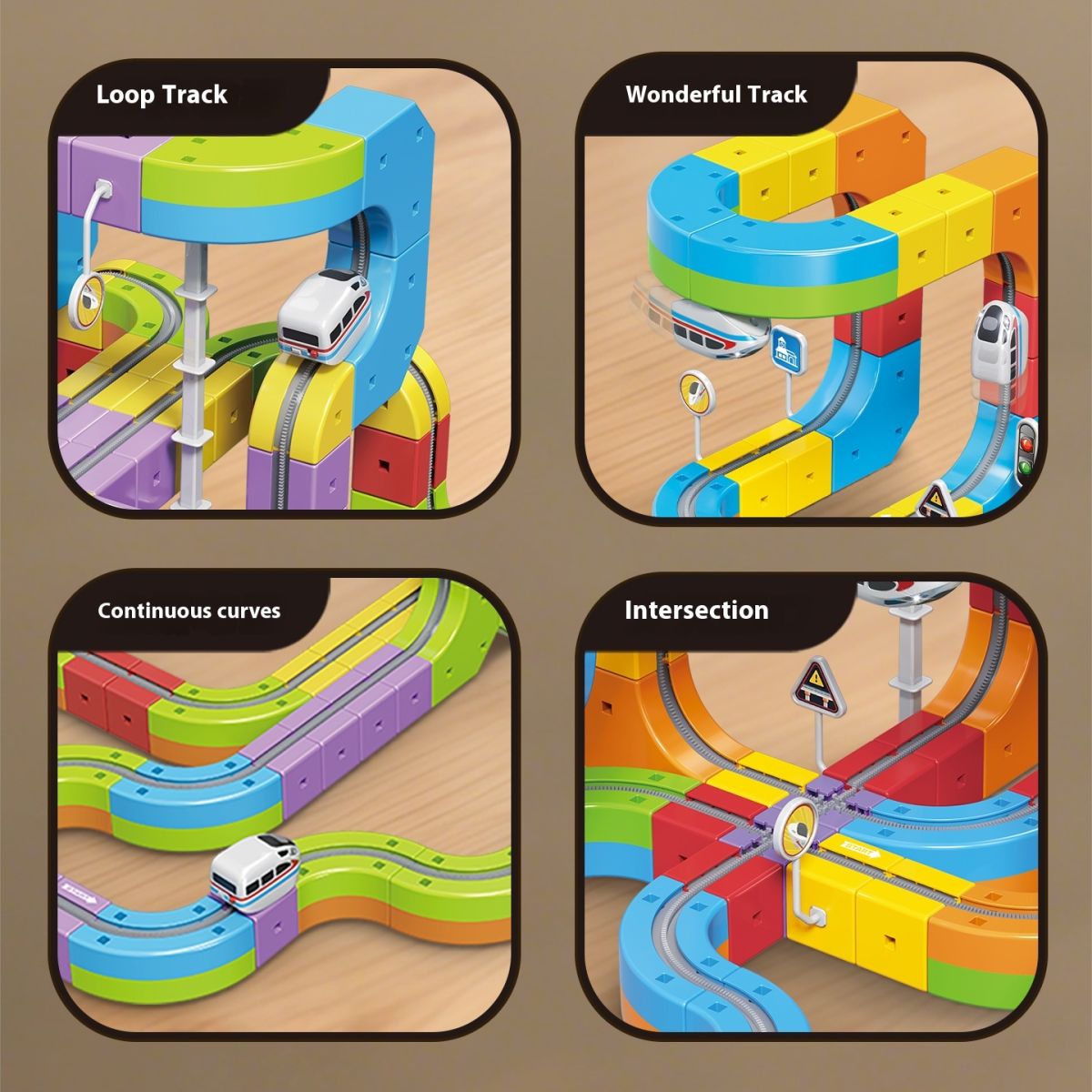 Children's Educational Track Cube Building Blocks Toys