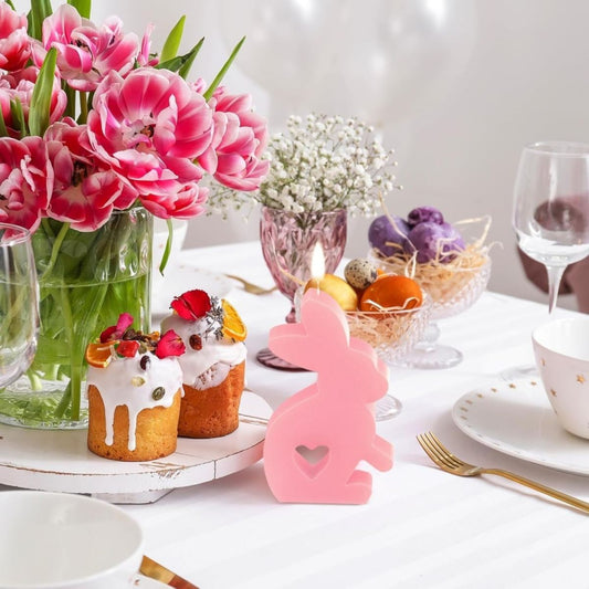 5-Piece Easter Bunny Silicone Mold Set, Easter Bunny Silicone Candle Holder Mold, Easter Bunny Candle Silicone Mold, Bunny Silicone Mold For Candles, Soap, Plaster, And Easter Gifts