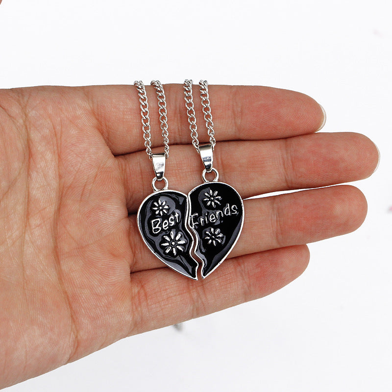 Good Best Two-petal Small Sun Stitching Love Necklace