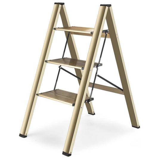 3 Step Ladder, Folding Ladder Stool, Wider Upgraded Non-Slip Treads, Portable Lightweight Ladder For Home And Kitchen, Holds Up To 330 Lbs