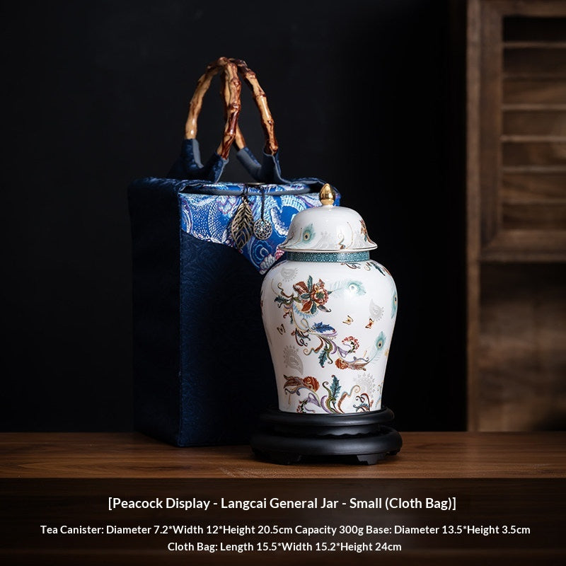 Enamel-color Generals Jar Ceramic Tea Canister