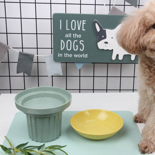 Pet Bowl Bamboo Fiber Three-in-one