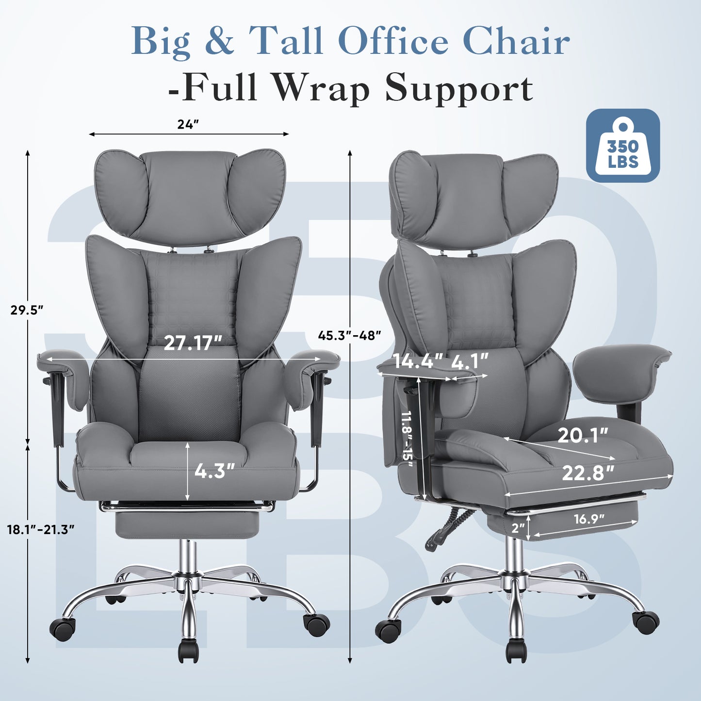 Gaming Computer Chair, Executive Ergonomic Chair With Footrest, High-back Reclining Design