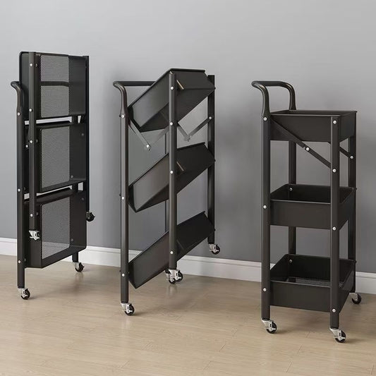 Foldable Storage Cart Kitchen Trolley Rack