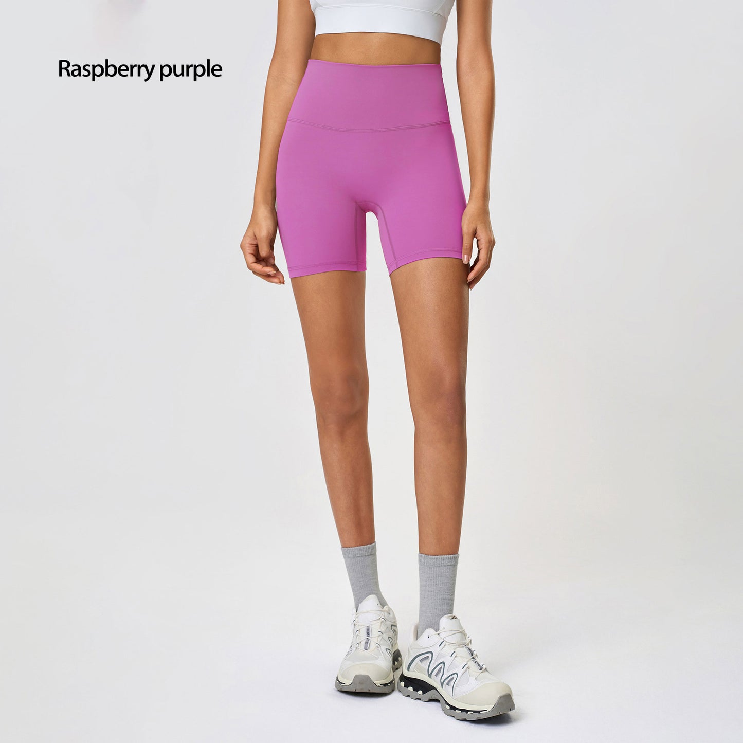 Naked-feel Elastic Yoga Pants, Tummy Control And Butt-lifting Cycling Fitness 3 Pants Tight Running Shorts For Women