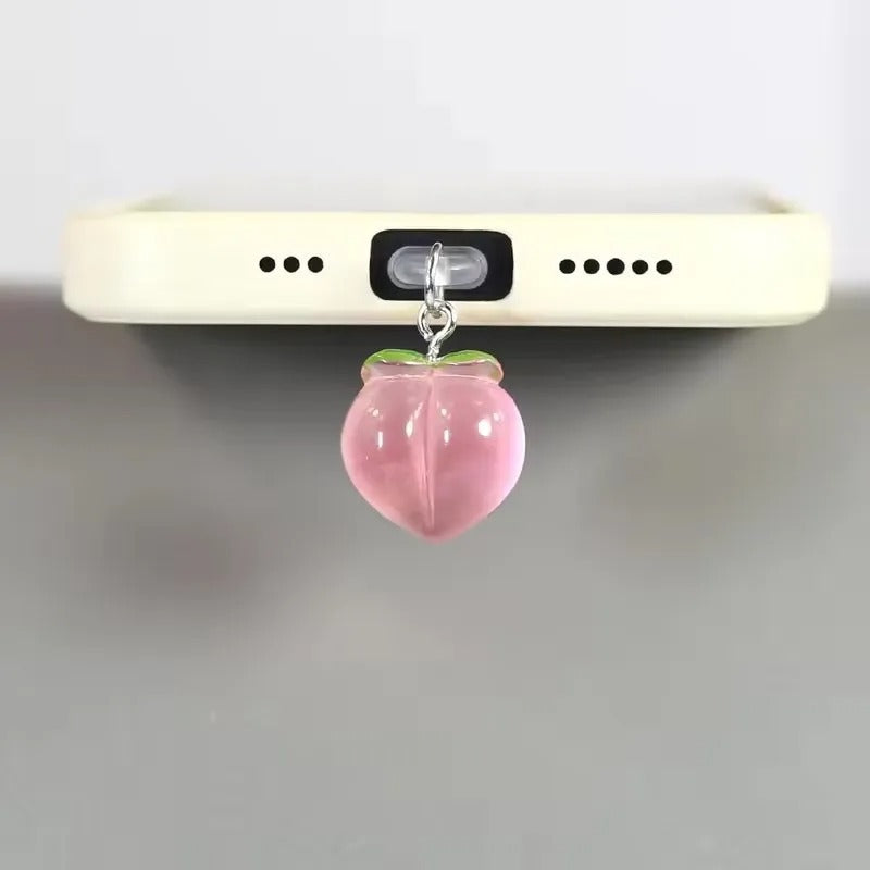 Fruit Mobile Phone With Hole Charging Port Universal Dust Plug