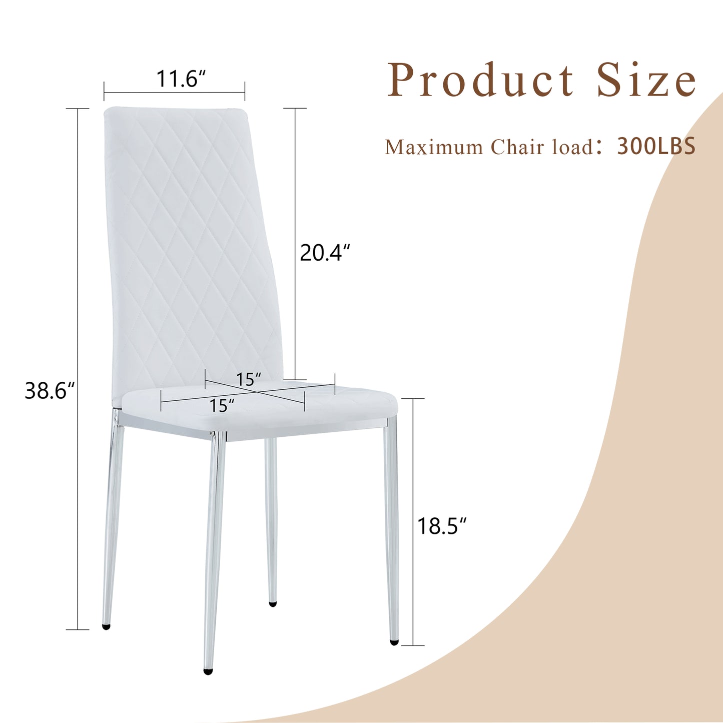 Modern Style Dining Chairs Set Of 6 In White, Essential For Minimalist Homes.Meeting Family Dining Needs,PU Material Seat,Silver Metal Legs,Blending Into Various Home Environments.W1151107276