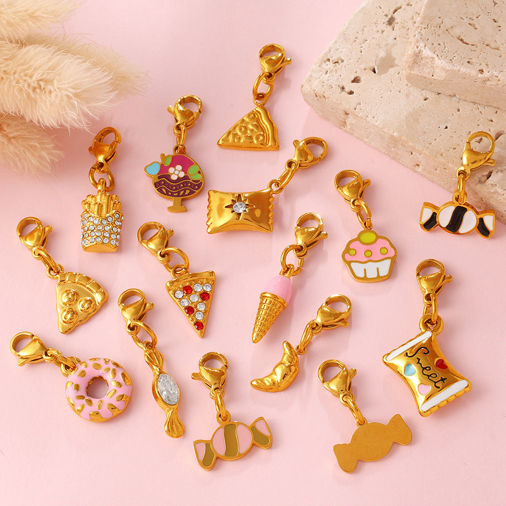 Cute And Sweet Style Pizza Candy Food Series Lobster-shaped Pendant For DIY Bracelet Or Necklace, Exquisite Accessories