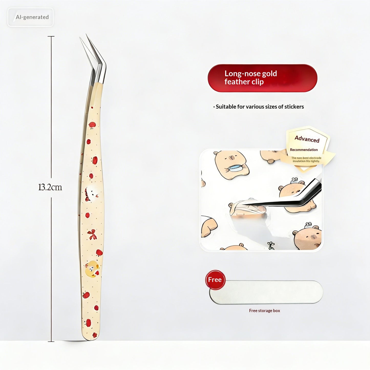 Tweezers Planner Accessories And Creative Stationery Tool Golden Feather Clip