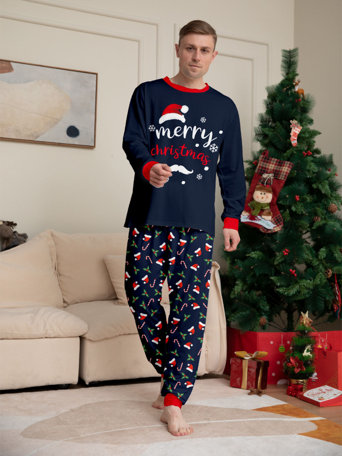 Holiday Party Printed Parent-Child Outfits