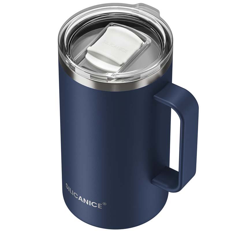 24 Oz Insulated Stainless Steel Coffee Mug With Handle, Break & Scratch Resistant Detachable Slider Lid, BPA-Free Vacuum Travel Tumbler, Perfect Gift For Daily Use
