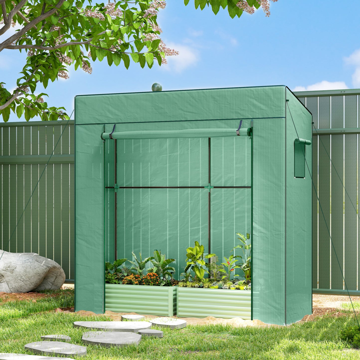 77 X 196cm Walk-In Greenhouse, With Accessories