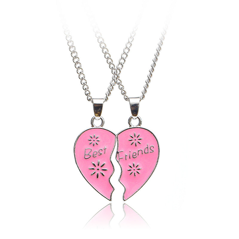 Good Best Two-petal Small Sun Stitching Love Necklace