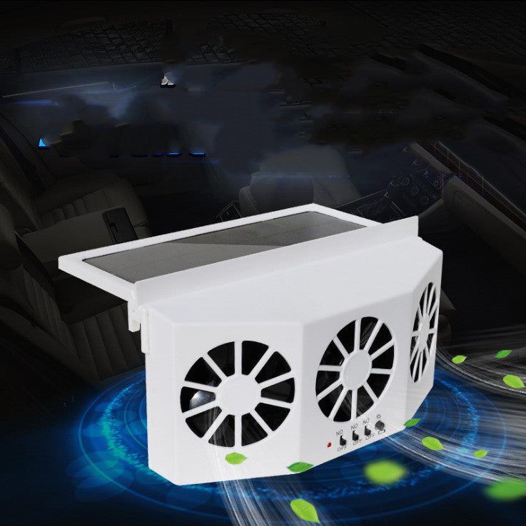 Auxiliary Cooling Inside The Car, Solar Car Exhaust Fan, Three Air Outlets, Cooling Fan