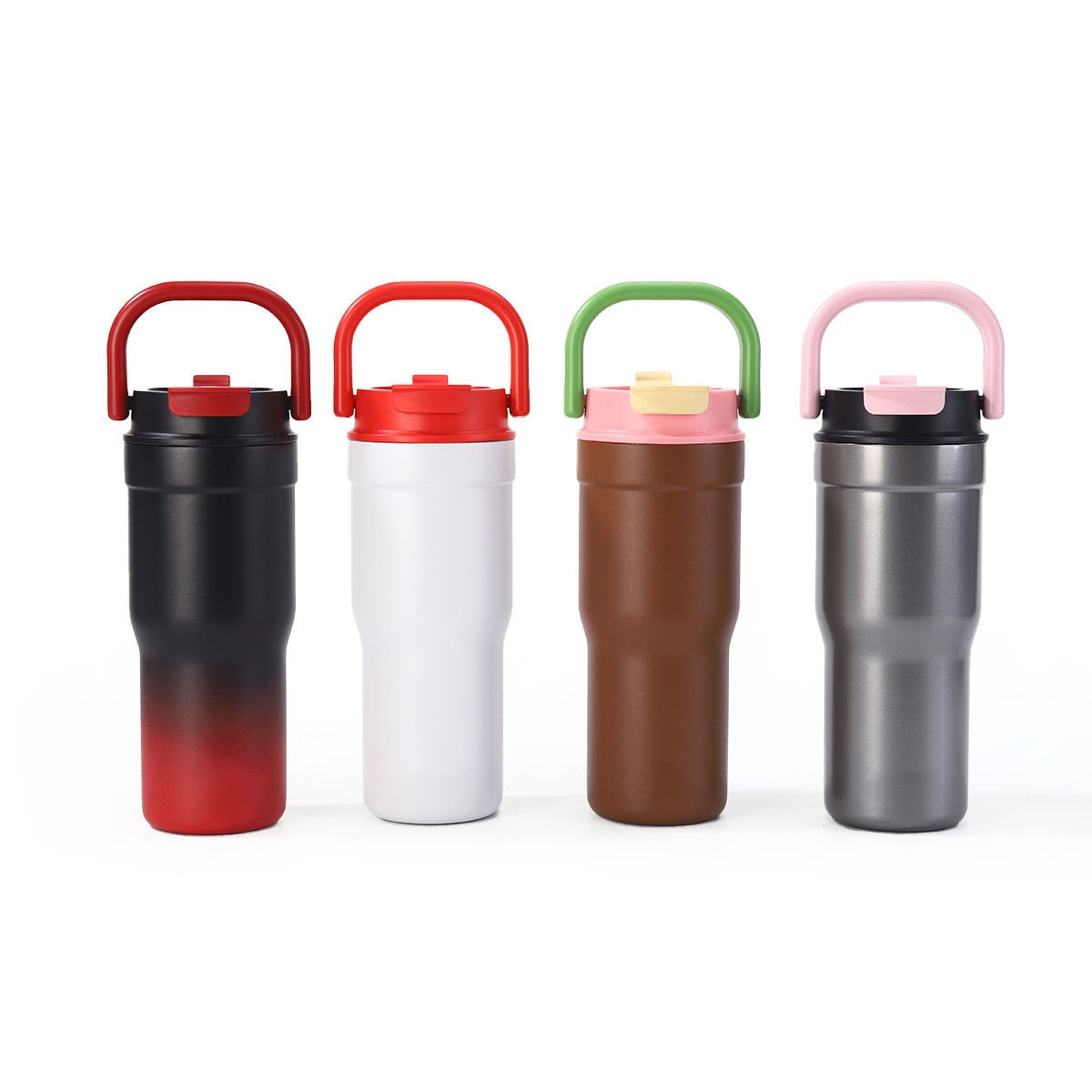 Outdoor Portable Large-Capacity Straw Cup Stainless Steel Mug