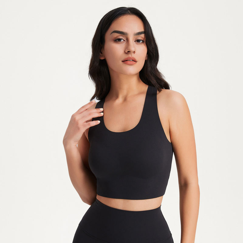 Outdoor Fitness Seamless Yoga Underwear One-piece Cup Shockproof Bra Running Exercise Vest