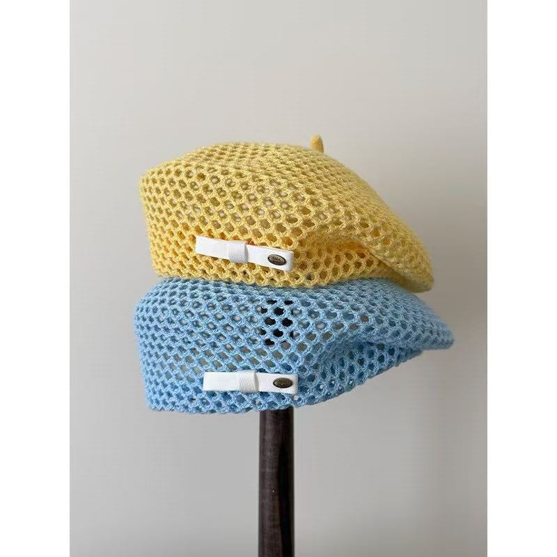 New Hollow-out Woven Beret For Women Summer Style