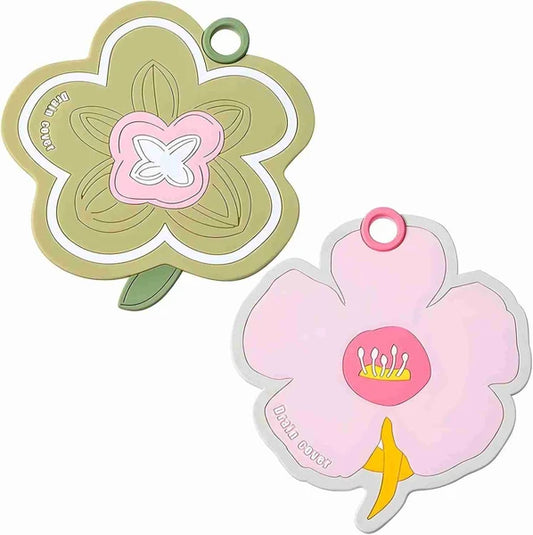 2PCS Flower Shaped Silicone Bathtub Drain Cover, Flat Drain Plug For Kitchen, Bathtub And Laundry, Toddler Bath Essentials, Kids Bathtub Accessories Bathroom Accessories