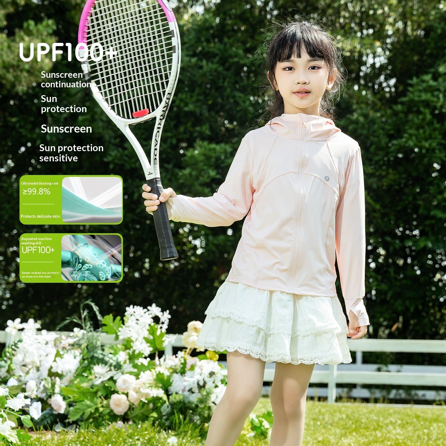 Summer Lightweight Ice Silk Cooling, Breathable Childrens Sun Protective Clothing