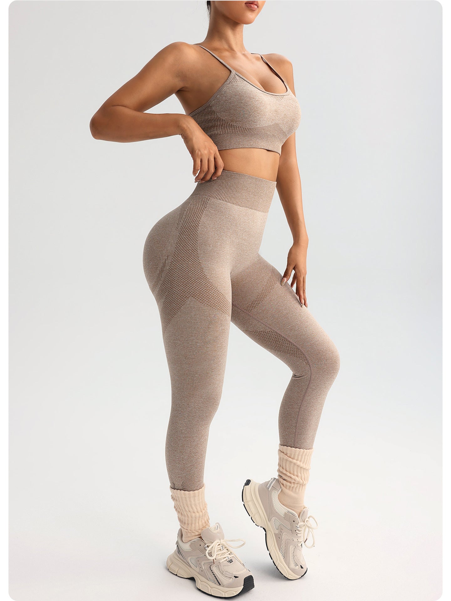 Women's Sling Fitness Sports Bra Yoga Pants Seamless Suit