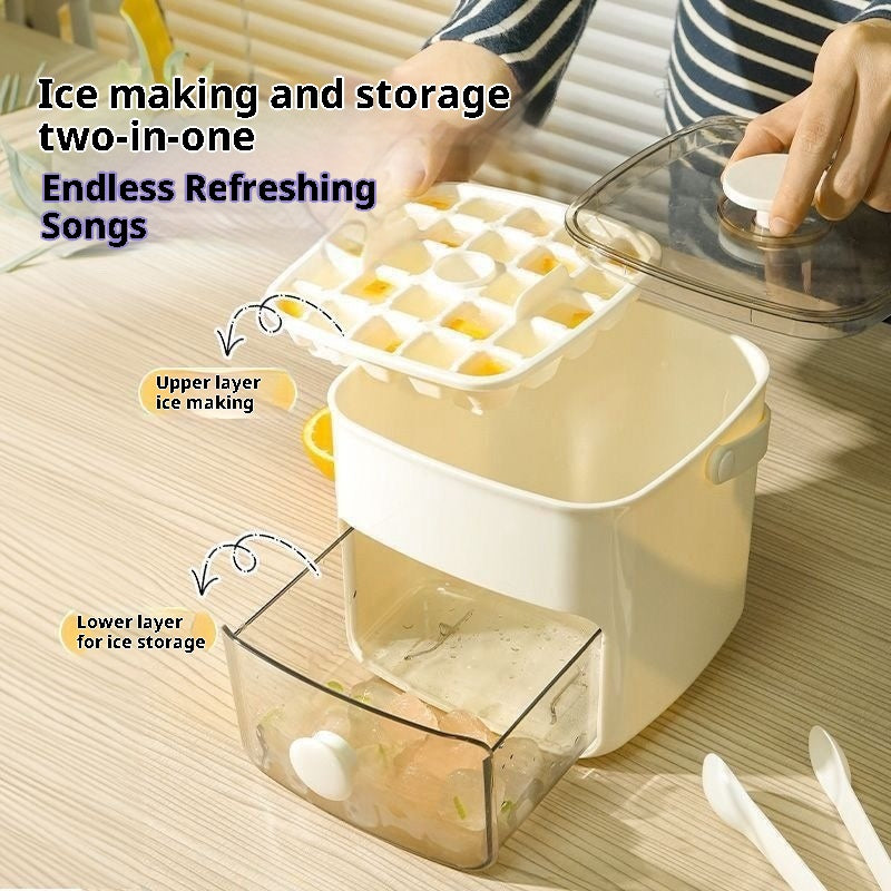 48 Grid Ice Cube Mold Reusable Refrigerator Ice Maker One-touch Easy Release Homemade Ice Cube Tray Mold Home Ice Making Tool