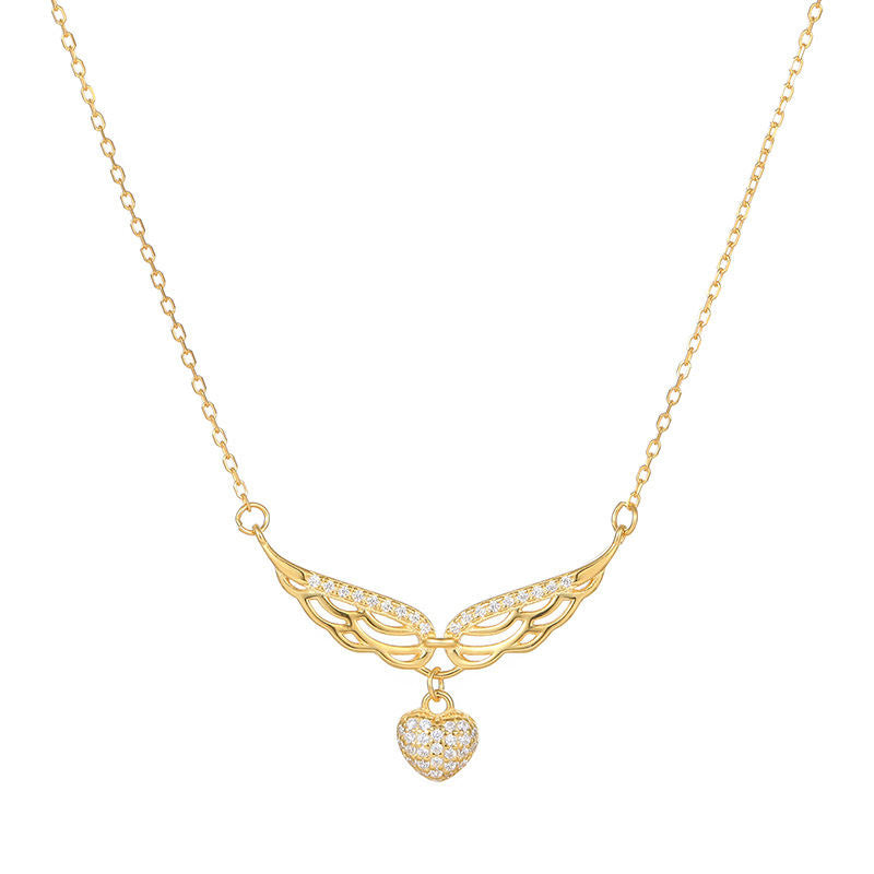 Silver Light-Luxury Angel Wings Necklace Under The Banyan Tree