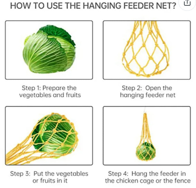 Hanging Fruit And Vegetable Parrot Feeding Net Bag