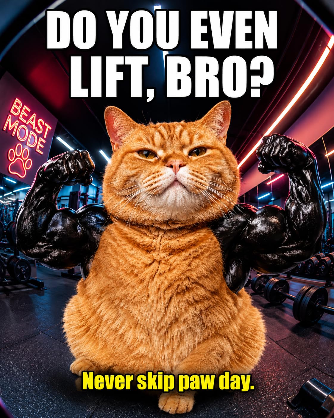 Cat Muscle Arms Hilarious 3D Printed Costume  Comfy Pet Shoulder Attachment For Feline Cosplay. Lightweight PLA Toy