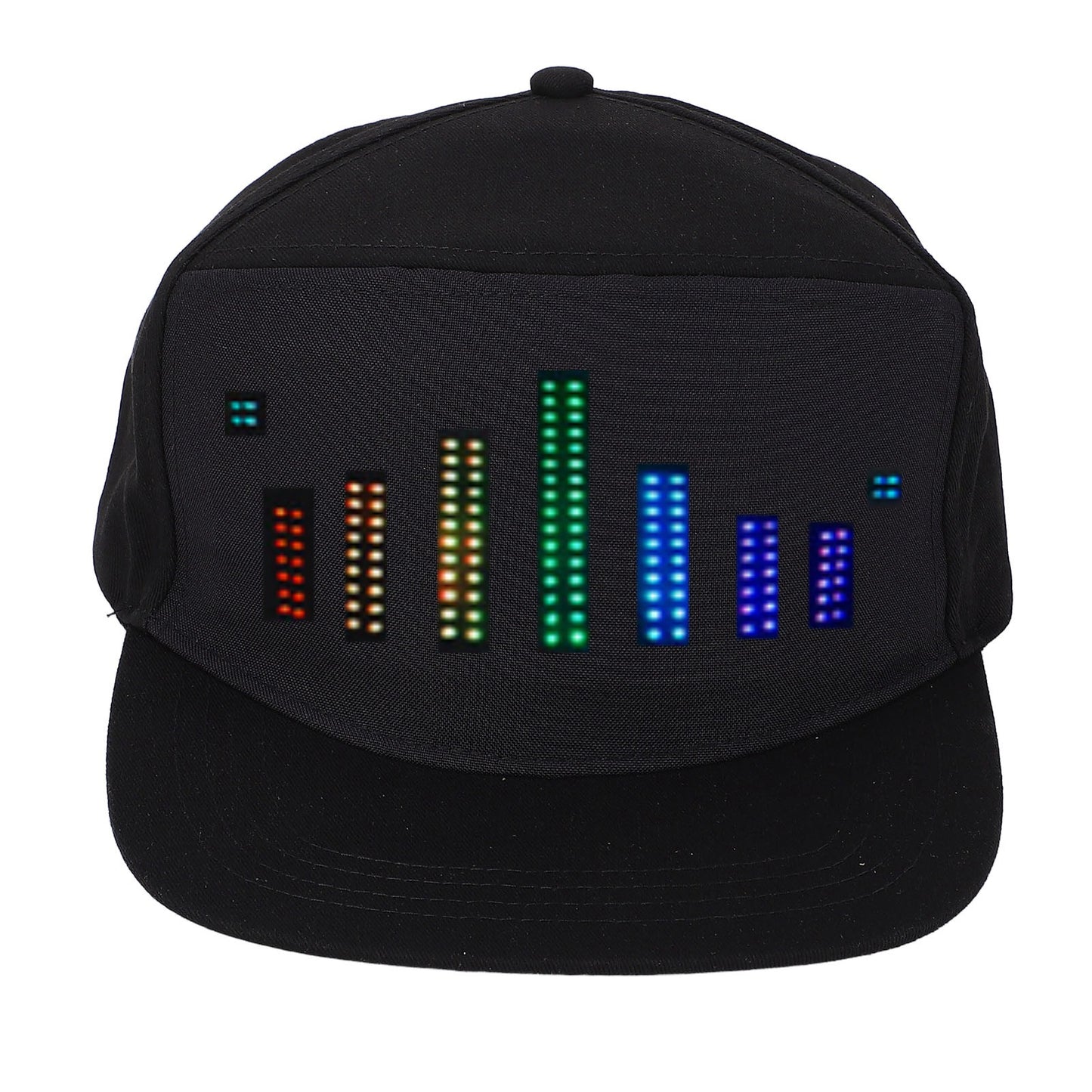Programmable Cap 16x32 Dots Color LED Display Screen BT Mobile APP Control Editable Cotton Smart Hat Adjustable Size