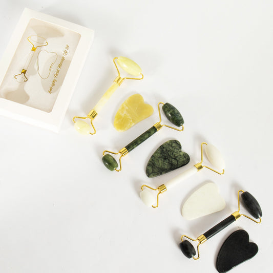 Jade And Stone Meridian Massage Stick Scraper For The Face And Neck