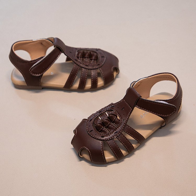 Ins Baotou Woven Roman Sandals Summer New Korean Version Girls Hollow Princess Shoes Beach With Skirt