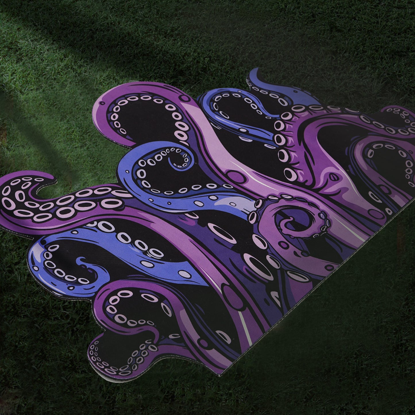 Green And Purple Cthulhu Rugs Water Absorbent Bath Mat Octopus Anime Rug Graphic Gothic Bathroom Rugs Fantasy Decorate, Non Slip Backing, Unique Gift & Decor For Gamers, 27x18 In