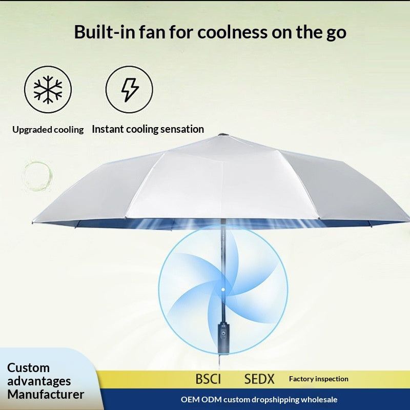 Portable Rechargeable Cooling Sun Umbrella