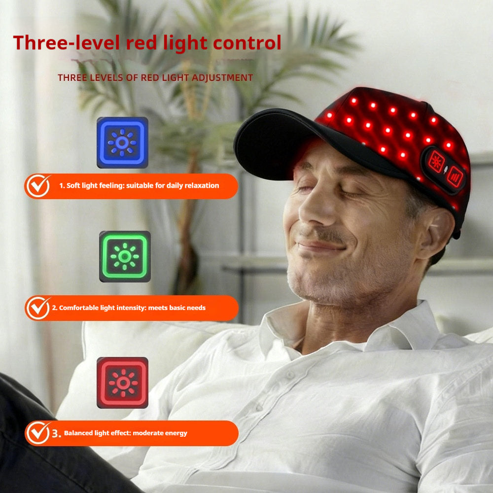 Portable Red Light Hair Growth Cap Oil Control & Hair Nourishing 72 LED Tri Core Light Beads Red Light Therapy Hair Cap
