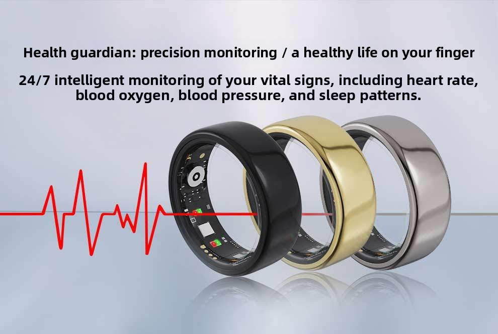 Smart Ring Heart Rate Blood Oxygen Sleep Monitor Step Counter & Female Cycle Tracker