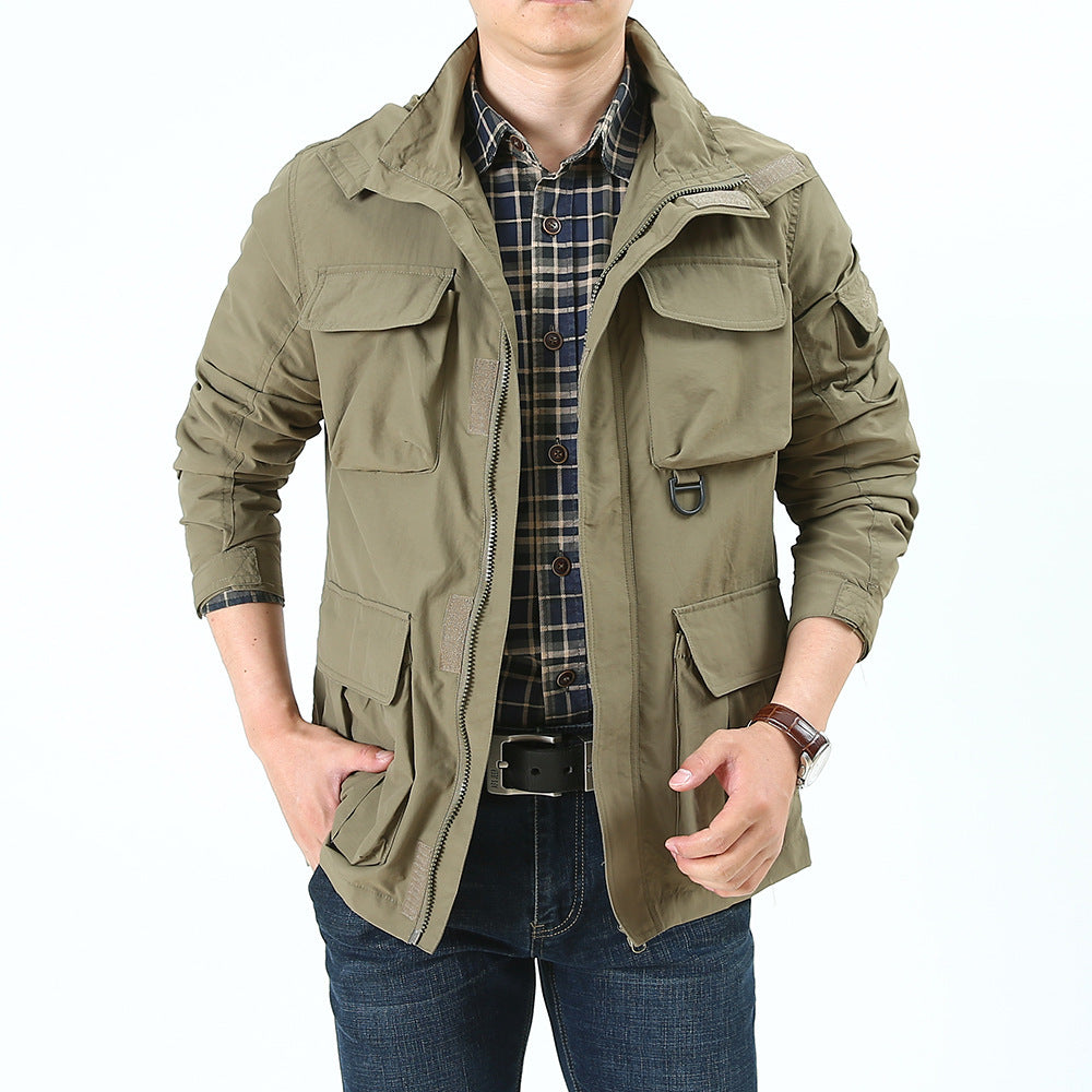 Casual Versatile Windbreaker Outdoor Hiking And Sports Hooded Loose-fit Jacket
