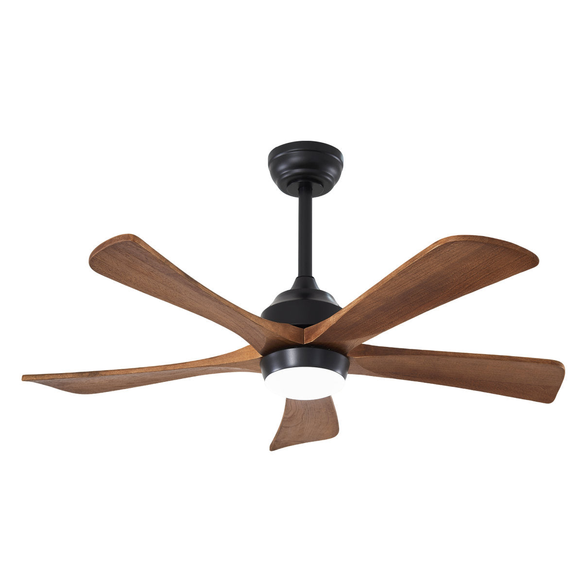 42  5PCS  Solid Wood Blades Ceiling Fan With Lights Remote Control,Quiet DC Motor 5 Blade Ceiling Fans 6 Speed Levels,Reversible Ceiling Fan,for Patio Living Room, Bedroom, Office,Indoor. Matte Black