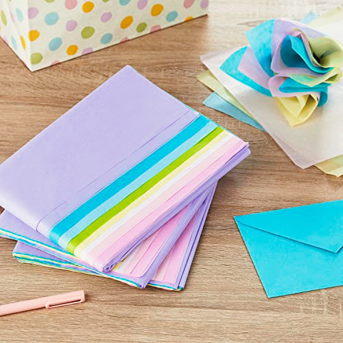 Hallmark Bulk Tissue Paper (Pastel Rainbow, 8 Colors) 120 Sheets for Easter, Spring Gift Wrap, Crafts, DIY Paper Flowers, ...