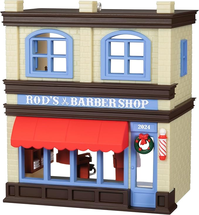 Hallmark Keepsake Christmas Ornament 2024, Nostalgic Houses and Shops Rod's Barbershop 2024, Family Gifts