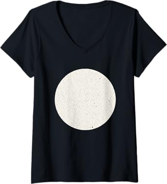 Womens Minimalist Home Decor Speckled Circle, Neutral Abstract, Sc V-Neck T-Shirt