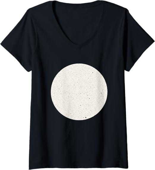Womens Minimalist Home Decor Speckled Circle, Neutral Abstract, Sc V-Neck T-Shirt
