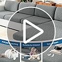 MAXIJIN Waterproof Couch Cushion Covers Individual Chair Seat Cushion Cover Stretch Sectional Sofa Slipcovers with Elastic...