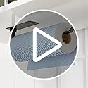 Paper Towel Holder - Self-Adhesive or Drilling, Matte Black, Upgraded Aluminum Kitchen Roll Dispenser Under Cabinet, Light...