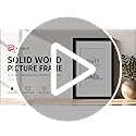 Picrit 11x17 Picture Frame Set of 2, Solid Wood with Black Backboard, Displays 8x12 with Mat or 11 x 17 Without Mat, Wall ...